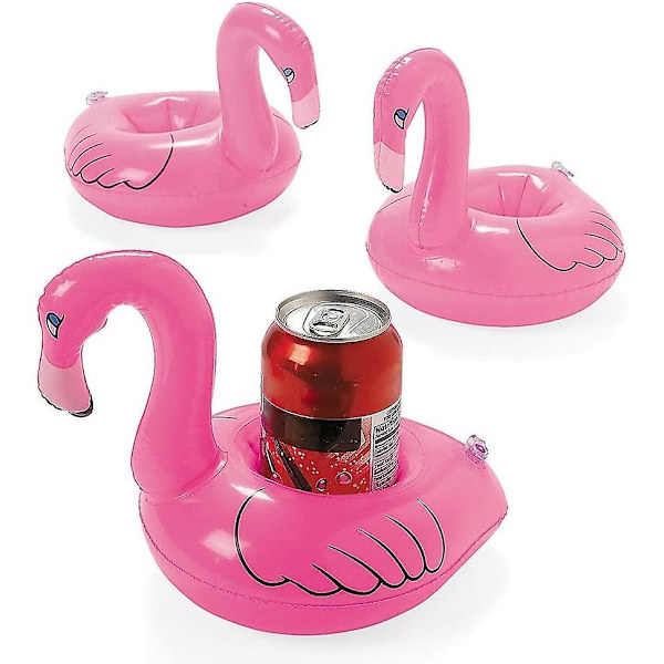 Puhallettava kelluva Flamingo-juomateline 12 pakkaus
