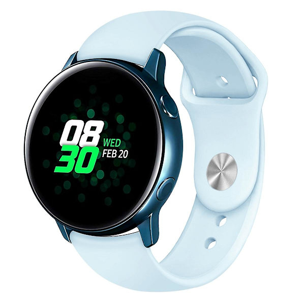 Til Samsung Galaxy Watch Active2 Bluetooth-version 40mm Smart Watch Solid Color Silikonurrem Light Blue