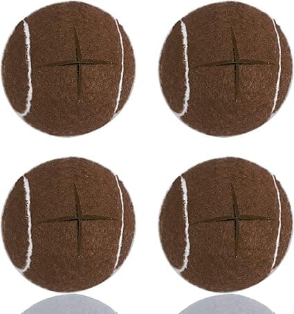 8 stk. ferdigkuttede tennisballer for møbelben og gulv (kaffe)