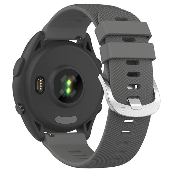 For Garmin Forerunner 265 Silikone Urrem 22mm Krydsstribet Blød Sport Udskiftningsurrem Dark Grey