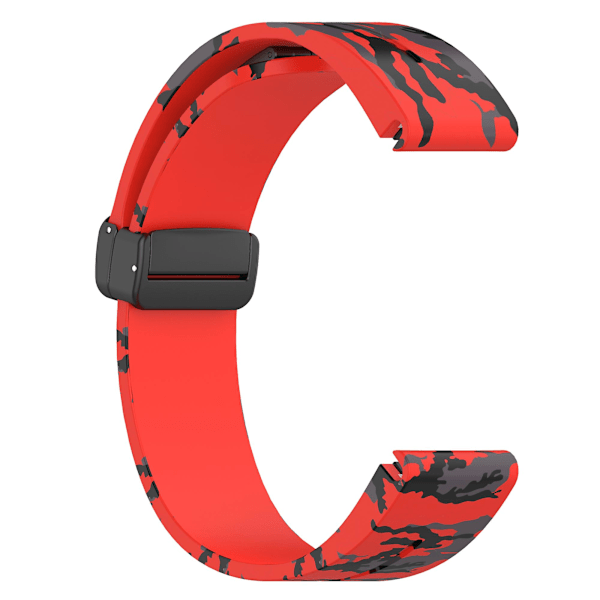 Svart spenne 22mm kamuflasje armbåndsurrem for Garmin Fenix 7/ Forerunner 965/955/945/935 Camo Red