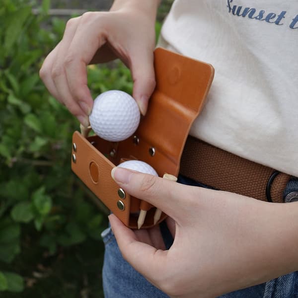 Udendørs golfbæltetaske med magnetlukning til 2 bolde, 96x 45 x 50mm (Sort)