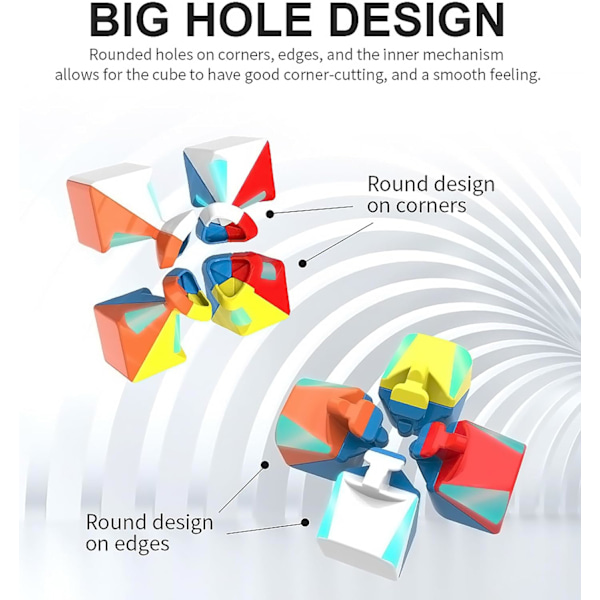 Hastighetstärning 3X3X3 Stickerless, Snabb Smidig Vridning Levande Färg 3D Pussel Hjärna Leksak Stickless Set-2+3