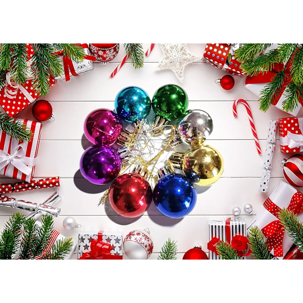 Flerfärgad Mini Glitterboll Miniatyr Rustika Julgransprydnader 24-pack