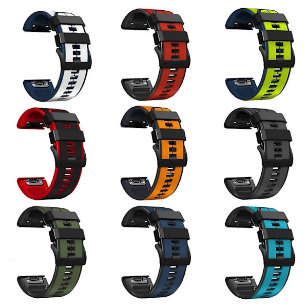 Garmin Descent Mk2i 22mm silikoninen urheilullinen kaksivärinen ranneke UCC Red-Black