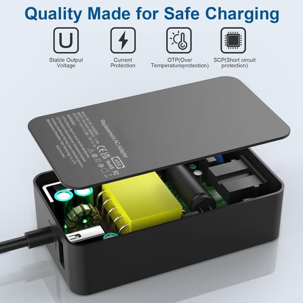 Lader for Microsoft Surface Pro 7/6 / 5/4 / 3 44w 15V 2.58A strømadapter
