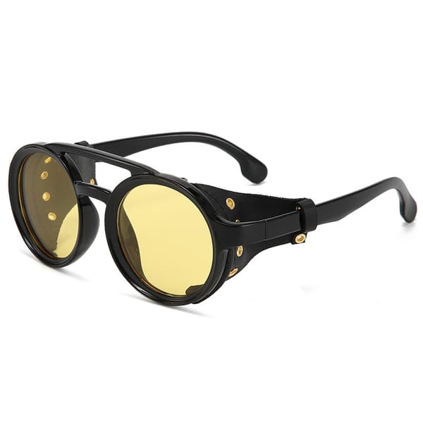 Steampunk Solglasögon, Rund Sidonät, Sidoskydd (Mörkerseende)