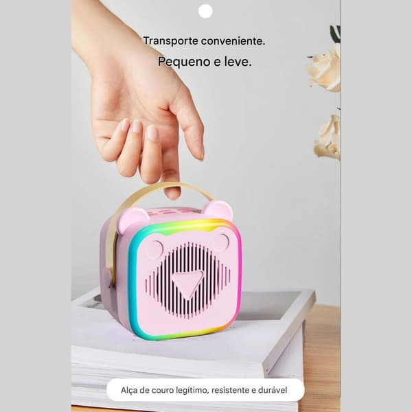 Bluetooth Karaoke-højttaler, med 2 mikrofoner og lys (blå)