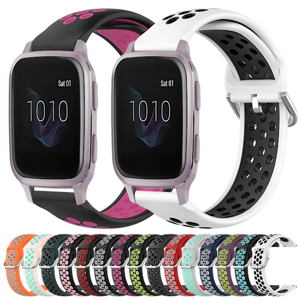 20 mm silikone urrem til Garmin Venu Sq Red Grey
