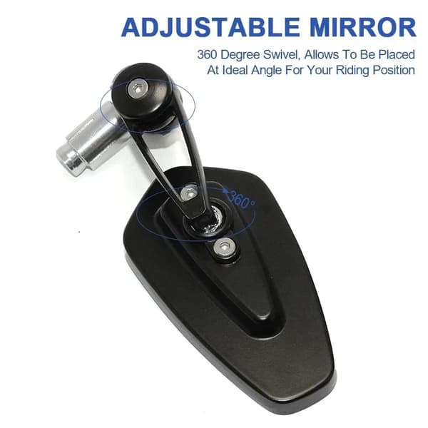 1 par 7/8\" 22mm motorcykel aluminium stångände sidospegel (silver) Silver