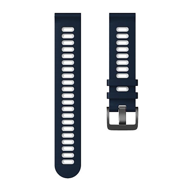 20mm kaksivärinen silikoniranneke Samsung Galaxy Watch6 Classic 47mm 43mm / Garminactive 5 -rannekkeelle Midnight Blue White
