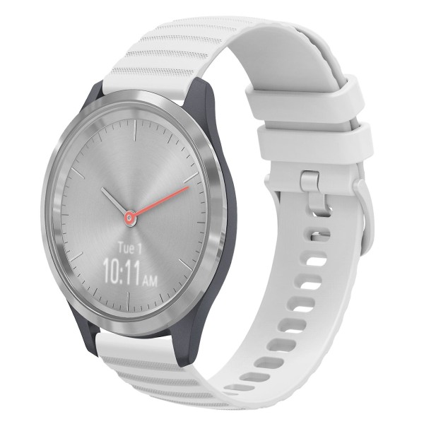 18 mm:n silikonikellon watch Garmin Vivomove 3s:lle White