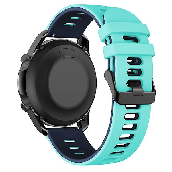 22mm Tvåfärgat Silikon Armbandsrem För Samsung Galaxy Watch3 45mm / Garmin Venu 3 Teal Green Blue