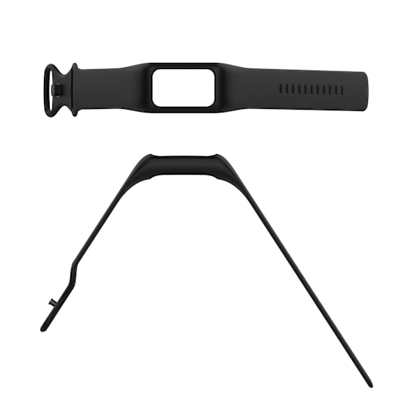 Integrer silikoneurrem til Fitbit Charge 6/5/4/3, urrem med etui Black