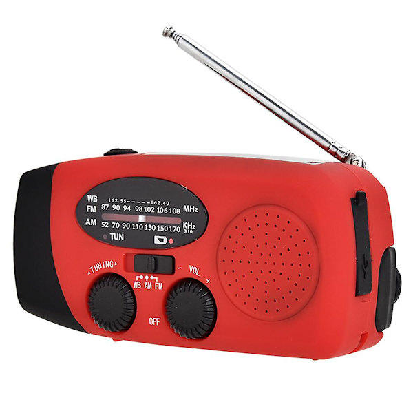 1 Radio 1 Usb-opladningskabel 1 Nøglebånd 1 Engelsk Brugervejledning Rød