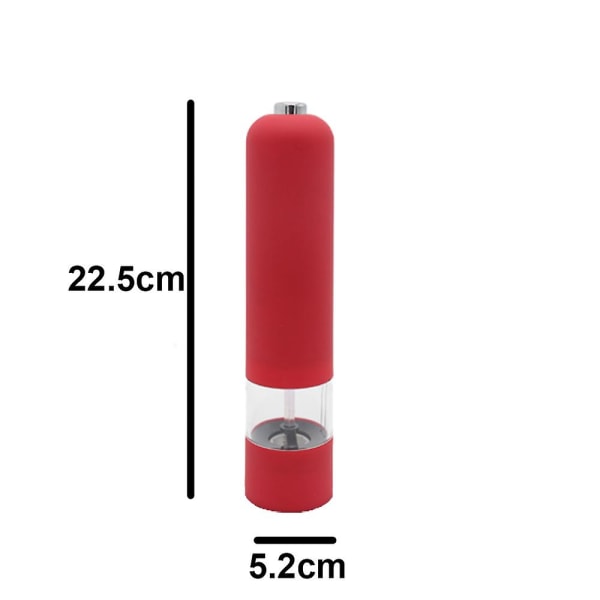 Elektrisk havssalt- och pepparkvarn och set, batteridriven med ljus och justerbar, paket med 2 red