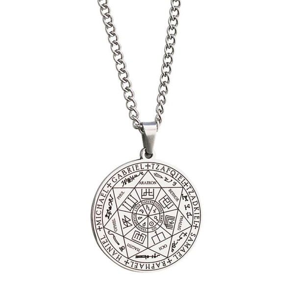 The Seven Archangels Amulet Pendant Halsband Smycken Present för kvinnor Klänning Silver