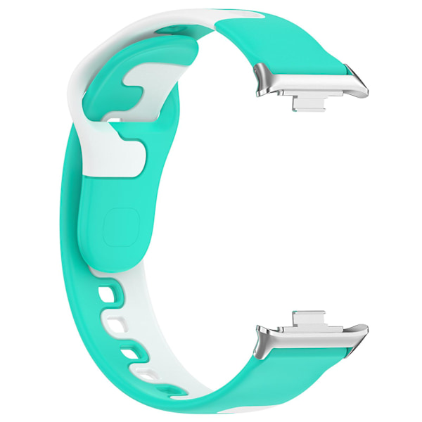 Silikoneurrem til Xiaomi Smart Band 8 Pro, Dobbelt Farve Udskiftningsurrem Cyan White