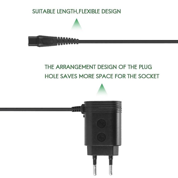 15V HQ8505 til QP6520 QP6510 Shaver Oplader Strømforsyning Adapterledning EU-stik