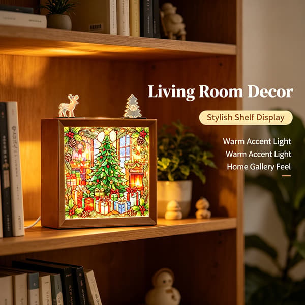 DIY-nattlampa i akryl med jultema Christmas Tree 2