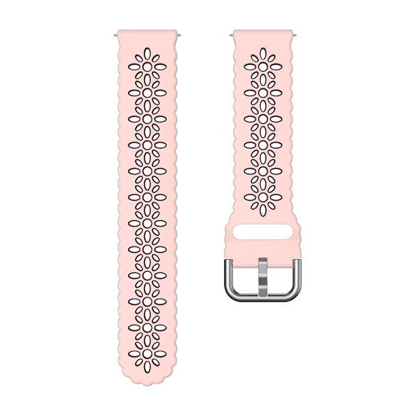 För Garmin Vivomove 3s / Samsung Gear Sport / Huawei Watch Gt 2 42mm Silikon Armband 20mm Blommig Hål Dubbel Färg Klockarmband Pink  Wine Red
