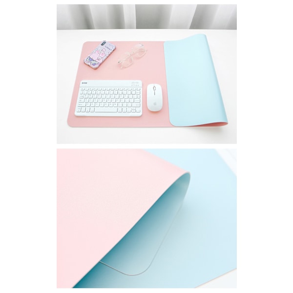 Dubbelsidig Halksäker Musmatta Vattentät PU-Läder Skrivbordsmatta, Lätt att Rengöra Laptop Skrivbordsmatta för Kontorsarbete/Hem 80*40Cm Cherry Pink
