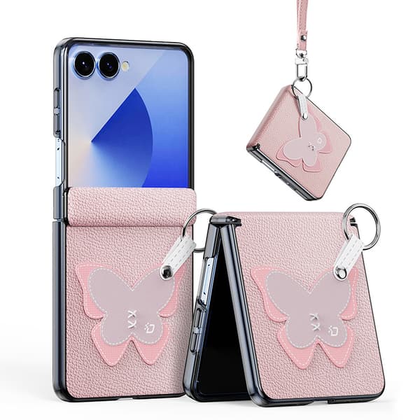 Etui til Samsung Galaxy Z Flip 7, med ring Pink