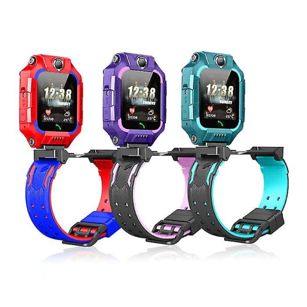 Q19 Smartwatch For Kids With Gps Tracker Smartband Smartphone Watch Ips Ios Android Blue Purple