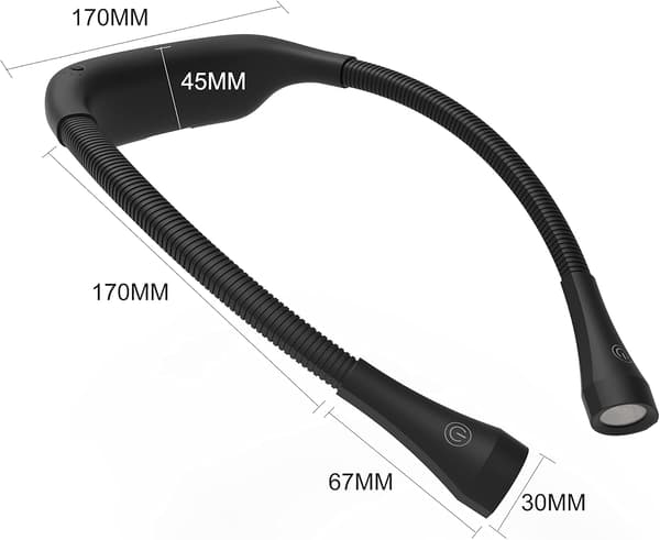LED-leselys - Hals for lesing, 4 LED 2000mAh med 3 lysmoduser (hvit)
