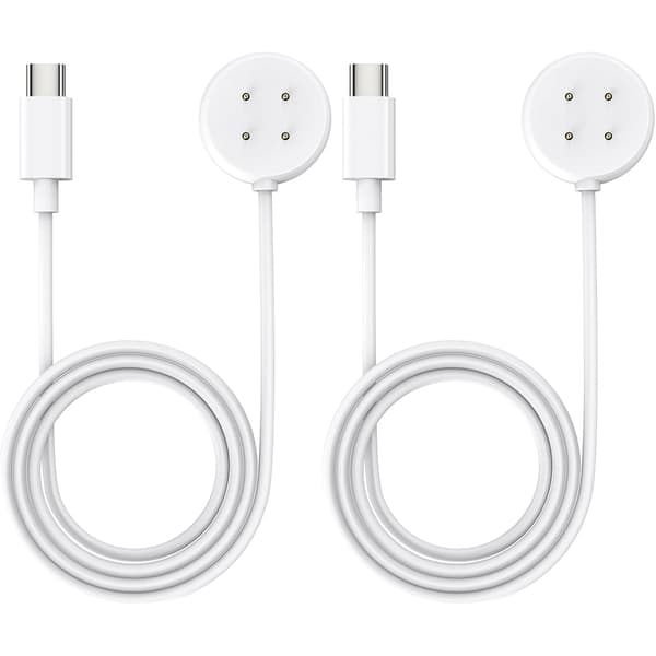 Oplader til Google Pixel Watch 2, USB-kabel 2-pak (kompatibel) White USB-C