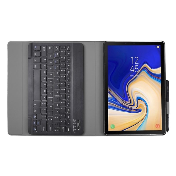 Ultraohut irrotettava Bluetooth näppäimistön case Galaxy Tab S4 10.5 T830 / T835:lle, pidikkeellä (musta)
