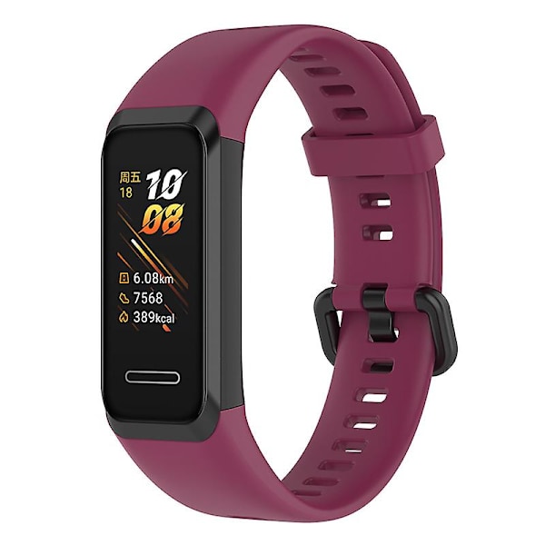 Utskiftbar justerbar silikonklokkebånd for Huawei Watch Band 4 (ADS-B29) Wine Red