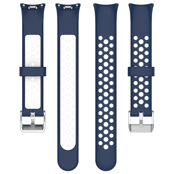 Dual-farvet silikoneurrem til Xiaomi Smart Band 8, med rustfrit stål-stik Blue White