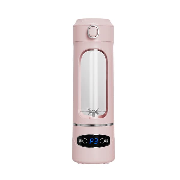 Juicer 600 ml med 12-bladet rustfrit stål USB-C opladning (pink)