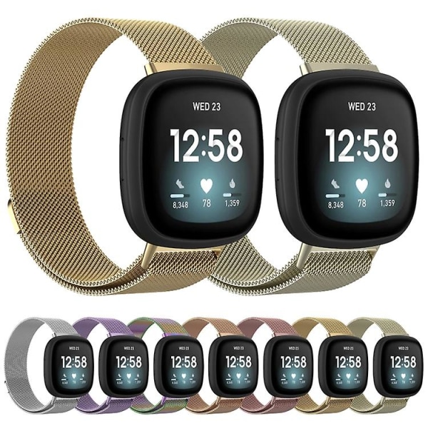 För Fitbit Versa 3 Milanese Watch Band HMV Gold