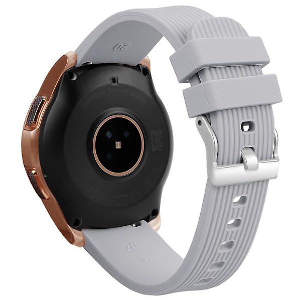 L Størrelse 20mm Rem til Samsung Galaxy Watch Active / Watch6 / Watch5 / Watch4 Silikone Rem Grey