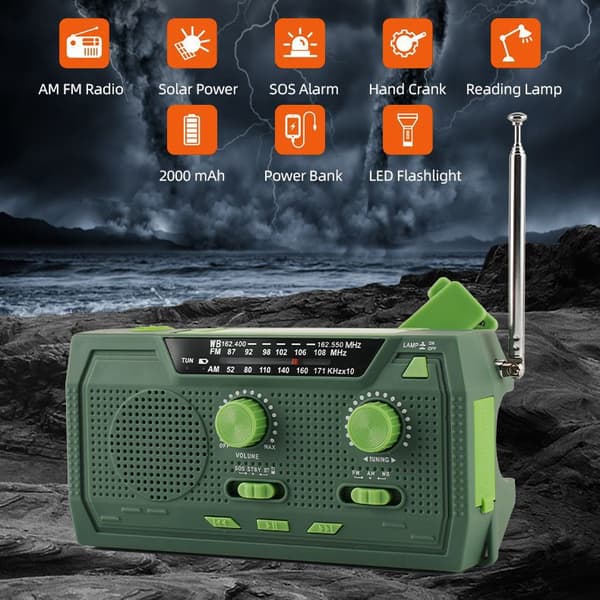 Aurinkoradio, 2000M Am/Fm/Wb Sos-hälytys Hätäradio
