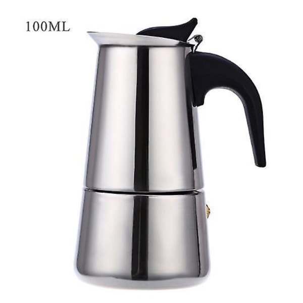 2/4/6/9 kopper kaffekande i rustfrit stål Mokka Espresso Latte komfurfilter Moka kaffemaskine Kaffekande til køkken Wf1111 100ML