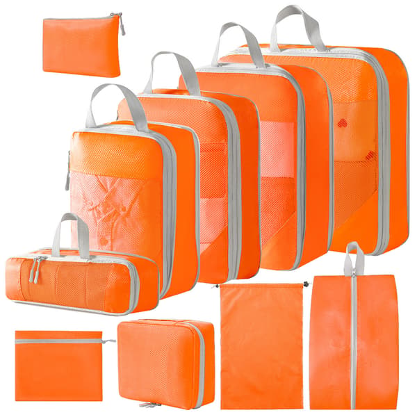 Resväska organiseringsväska set, 10-pack (orange)