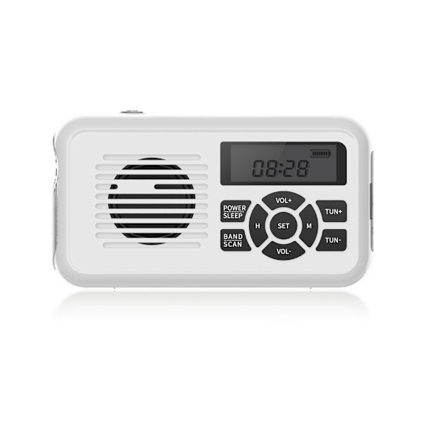 Survival Emergency Radio | AM/FM/WB Portable Weather Solar Hand Crank Radio White