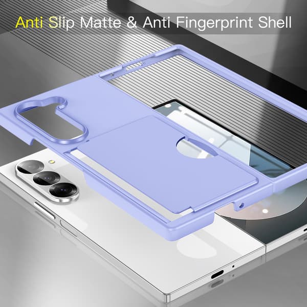 Etui til Samsung Z Fold 7, kortholder kickstand hårdt pc-bagcover (sort)