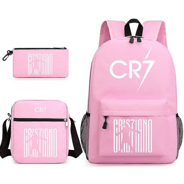 Fashion Cr7 3st Sets Ryggsäck Mochila Nya Studenter Kapacitet Skolväskor Bokväska Resväska Only Backpack 4