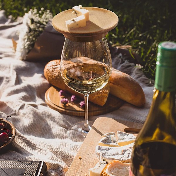 Bambus Vinglass Charcuterie Toppsett Vinglass Charcuterie Topp Vinglass Charcuterie Brett Topp for Vinglass eller Appetittvekkere Desserter