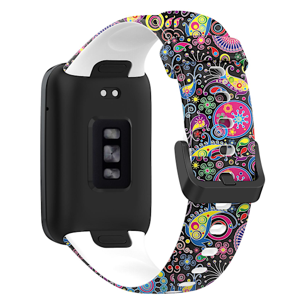 Xiaomi Mi Band 7 Pro -urheiluranneke, pehmeä silikoni, kuvioitu painatus, vaihdettava ranneke, vakiokoko Peacock
