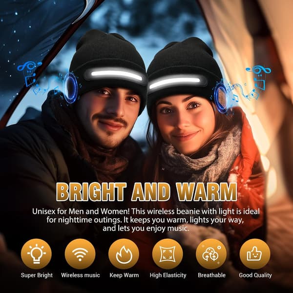 LED-lue med Bluetooth - Med høyttaler, håndfri samtale (marineblå)