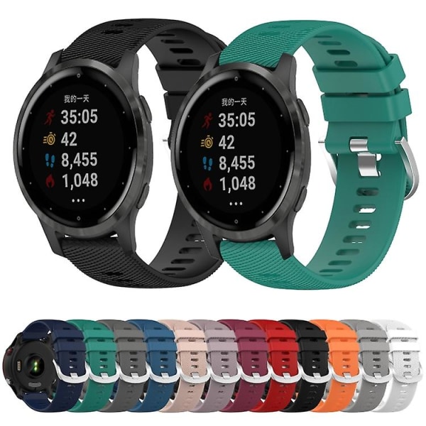 For Garminactive S 18 mm ensfarget silikonklokkerem YQB Black