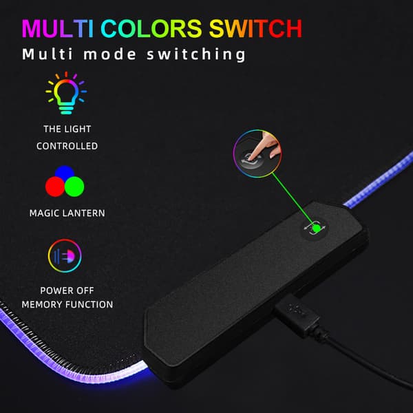 Musematte - Med 13 RGB-lysmoduser, sklisikker base (350*600*4 mm)