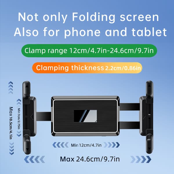 Bil Tablet Holder, 360° Roterbar Justerbar Til 5\"-13\" Telefon Tablets