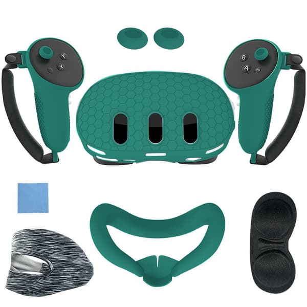 7-i-1 VR-tillbehörsset för Meta Quest 3 (grön)