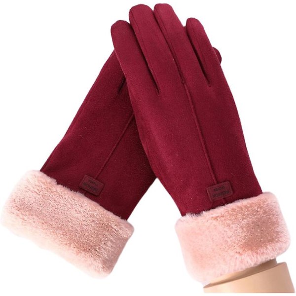 Vinter Touch Screen Handskar Dam Vinterhandskar Varma vantar Red